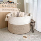 INDRESSME XXXLarge Woven Rope Blanket Basket Living Room Light Brown - Image 6