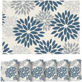 Artoid Mode Floral Vinyl Plistic Placemats Set of 6, Washable Heat Resistant by ArtoidMode