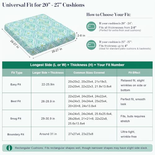 8Pcs Patio Cushion Covers Stretch Outdoor Furniture Protector Slipcovers - Image 3