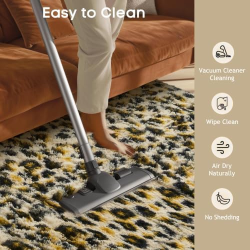 Ophanie 6x9 Leopard Rugs for Bedroom Living Room, Cheetah Print Rug Fluffy Shag - Image 6