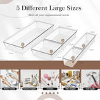 Criusia 14 PCS Clear Plastic Drawer Organizer Set - Image 2