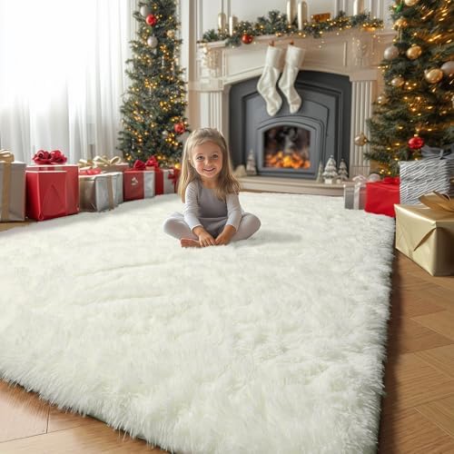 Amdrebio Cream Ivory White Large Rug 8x10 - Image 3