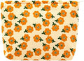 Flat Makeup Bag for Women, Zipper Cosmetic Pouch for Purse, Flower Yellow by PAZIMIIK