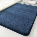 Polyester Bathroom Rug 20"x32" Navy Blue, Non-Slip Soft Bath Mat by Kildoss