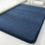 Polyester Bathroom Rug 20"x32" Navy Blue, Non-Slip Soft Bath Mat by Kildoss