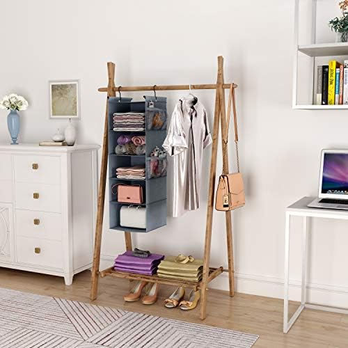 MAX Houser 5 Shelf Foldable Hanging Closet Organizer, Cloth Hanging Shelf - Image 2
