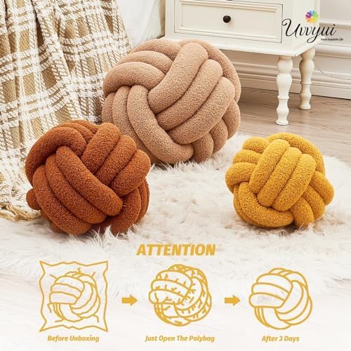 Uvvyui Knot Pillow Ball, Soft Home Decorative Pillows, Round Throw Pillow - Image 4