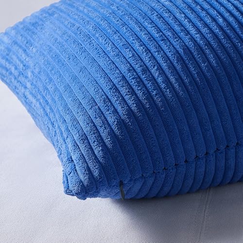 Topfinel Blue Throw Pillow Covers 18x18 Inch Set of 4, Soft Accent Corduroy - Image 2