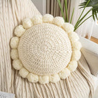 Boho Round Throw Pillow Accent Pillows by Unknown