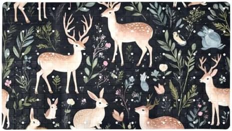 Shower Mat Non Slip 26.8 x 15.1 Inches, Deer Floral Bathtub Mat Shower Stall by Anna+Cowper