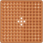 Square Shower Mat Bathtub Bath Mat Non Slip Clear Brown 21"x21" by NaolotureHome