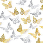SAOROPEB 3D Butterfly Wall Decor 48 Pcs 4 Styles 3 Sizes, Butterfly Birthday by SAOROPEB