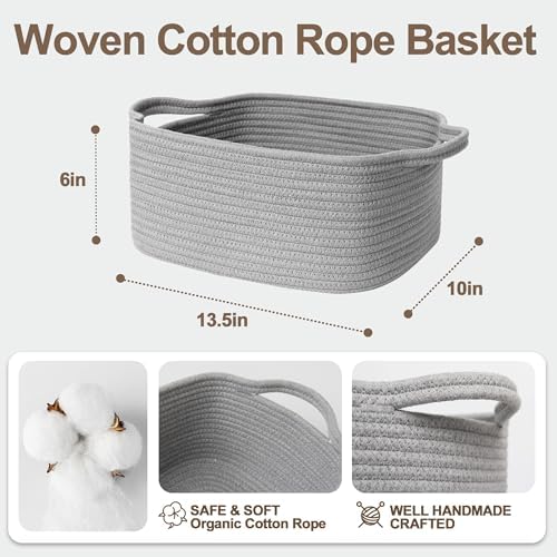 Cute Gray Gift Basket, Woven Baskets - Image 2