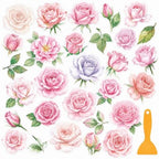 Fullhawl 30 Pcs Rose Non Slip Shower Stickers, Bathtub Safety by Fullhawl