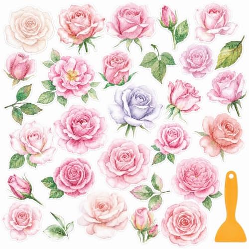 Fullhawl 30 Pcs Rose Non Slip Shower Stickers, Bathtub Safety by Fullhawl