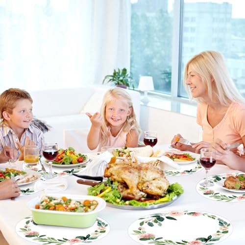 50 Pack Paper Placemats Disposable Pink Floral Wedding Placemats 13.7 Inch Rose - Image 7