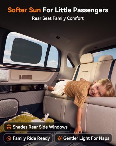 4 Pack Car Side Window Sun Shades, Static Cling - Image 6