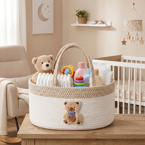 Diaper Caddy Organizer Teddy Bear Empty Gift Basket - Image 4