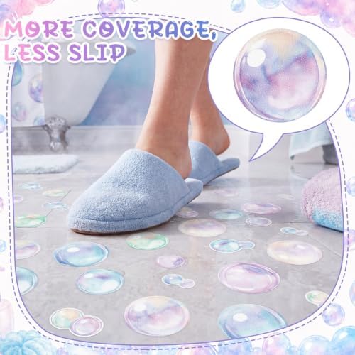 Fullhawl 30 Pcs Pastel Bubble Non Slip Shower Stickers, Bathtub Safety - Image 5