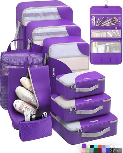 OlarHike 10 Set Packing Cubes for Travel, Gifts for Women Mom, Anti-Tearing by OlarHike