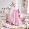 3 Pieces Crib Bedding Set Baby Ruffle Quilted Comforter by Uozzi+Bedding