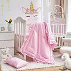3 Pieces Crib Bedding Set Baby Ruffle Quilted Comforter by Uozzi+Bedding