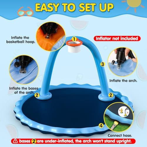 Instraella Splash Pad for Kids and Dog, Shoot Game for Backyard, Inflatable - Image 6