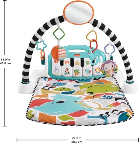 Fisher-Price Baby Playmat Glow and Grow Kick & Play Piano Gym - Image 5