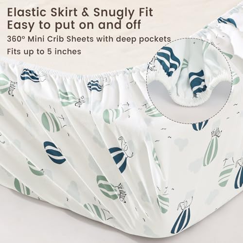 david's kids 3 Pack Mini Crib Sheets, Soft Breathable Premium Pack N Play Sheets - Image 5