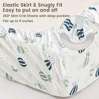 david's kids 3 Pack Mini Crib Sheets, Soft Breathable Premium Pack N Play Sheets - Image 5