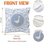 Blue and White Chinoiserie Goose Pillow Covers 18x18, Goose Nursery Decor - Image 5