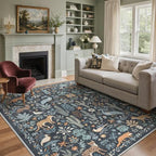 BESBLEE 9X12 Washable Area Rug for Living Room, Animal Non Slip by BESBLEE