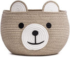 CherryNow Large Baby Basket for Gifts Empty, Cute Bear Design, Light Brown by CherryNow