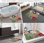 Bathtub Mat Non Slip, Bohemia Square Bath tub Mat Shower Floor Mat - Image 6