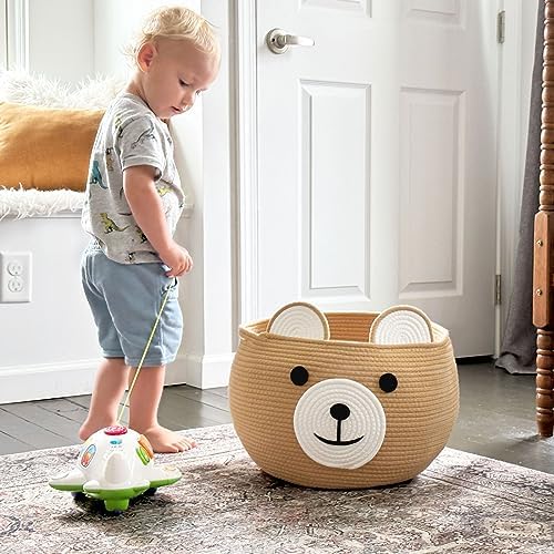 CherryNow Large Baby Basket for Gifts Empty, Cute Bear Design - Image 5