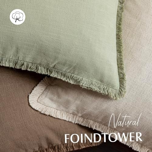 Foindtower Decorative Linen Fringe Throw Pillow Covers Cozy Boho Farmhouse - Image 4