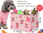 Pink Dog Toy Basket Collapsible Puppy Bin Storage Organizer Large Pet Box - Image 2