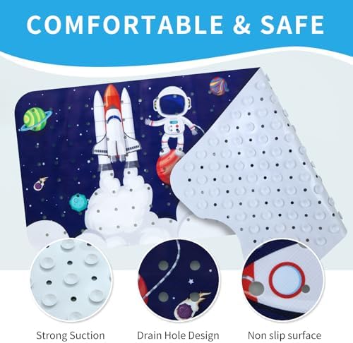 Baby Bath Mat for Tub Non Slip Kids Bathtub Mat Extra Long 40X16 Inch Toddler - Image 4