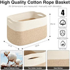ICERZCZ Storage Baskets for Organizing & Shelves, Woven Cotton Rope - Image 3