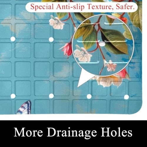 Bath Tub Shower Mat, Washable Bathtub Floor Mats, Suction Cups and Drain Holes - Image 2