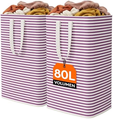 Lifewit 80L Large Laundry Baskets, 2 Pack, Reinforced Handles by Lifewit