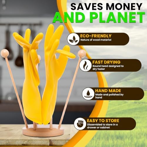 HOTCAN Beech Wood Plastic Bag Drying Rack | Reusable Dryer Holder Rack - Image 3