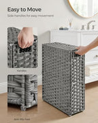 SONGMICS Laundry Hamper with Lid, 14.5 Gal Synthetic Rattan - Image 4