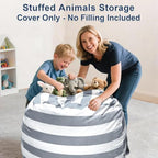 Lukeight Stuffed Animal Storage Bean Bag Chair Cover - Image 4