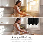 NICETOWN Black Valances for Windows Blackout Small Curtain for Basement - Image 2