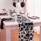 4 Pcs Cow Print Table Runners 29x70in Glitter Lace Dairy Cow - Image 6
