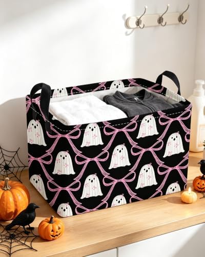 Essme Rectangular Halloween Basket, Ghost Storage Bins Organizer - Image 3