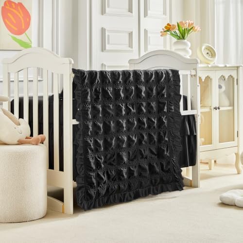 Ruffled Crib Bedding Set Baby Boho Quilted Comforter - Image 4