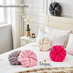 Uvvyui Knot Pillows, 14 Inch Decorative Throw Pillows Round Pillows Cushion - Image 5