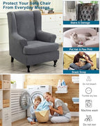 CRFATOP Wingback Chair Covers Wing Armchair Slipcovers - Image 6